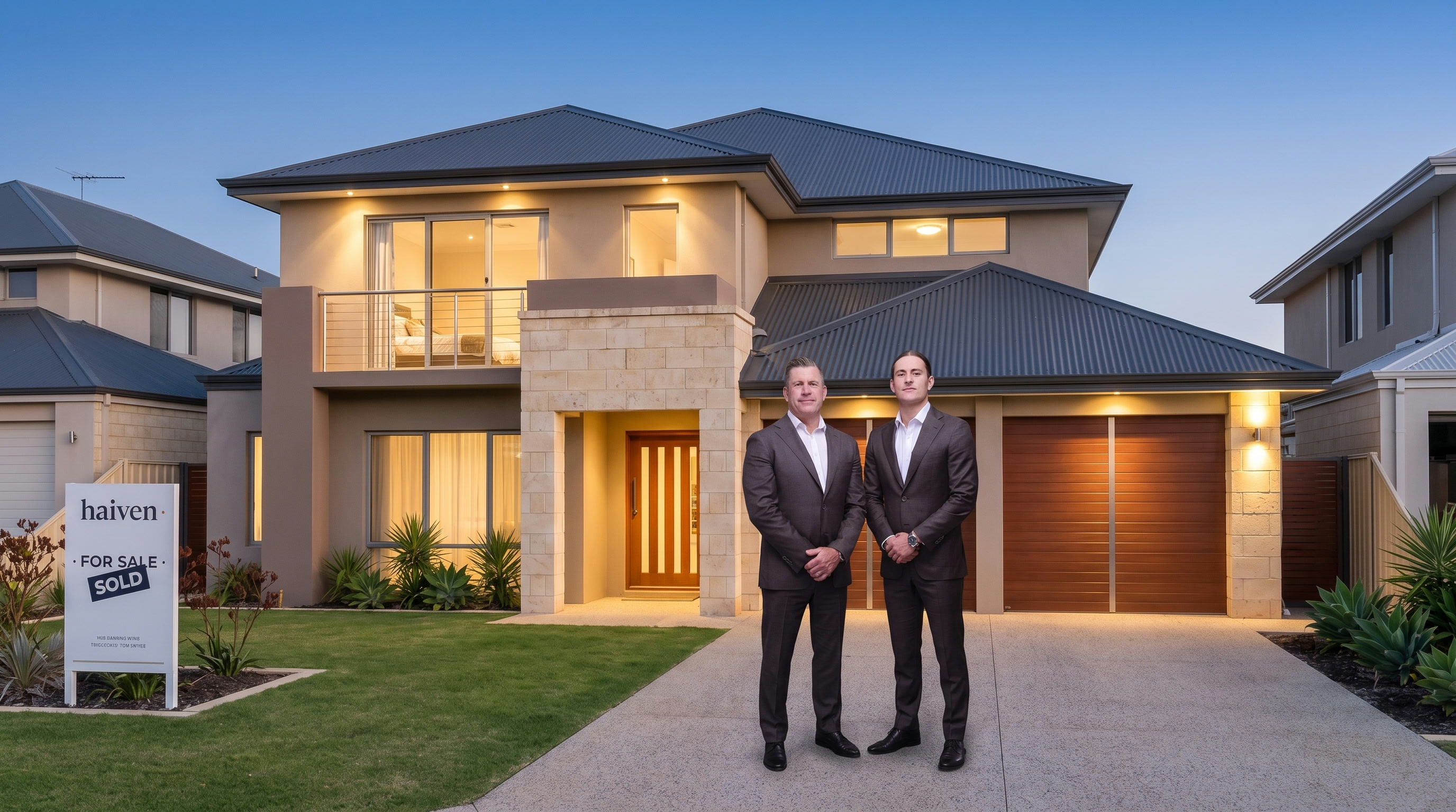 Brad and Josh Hardingham outside a home they sold